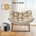 thumbnail image 3 of Dovov Indoor Rocking Chair with Cushion, Oversized Papasan Rocker Chair Comfy Egg Chair Modern Lounge Seat Recliner Chair, Beige, 3 of 10