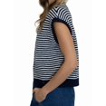 thumbnail image 2 of Women'S Light-Weight Cap Sleeve Cardigan Summer Casual Striped Knit Open Front Button Down Sweater Black S, 2 of 8
