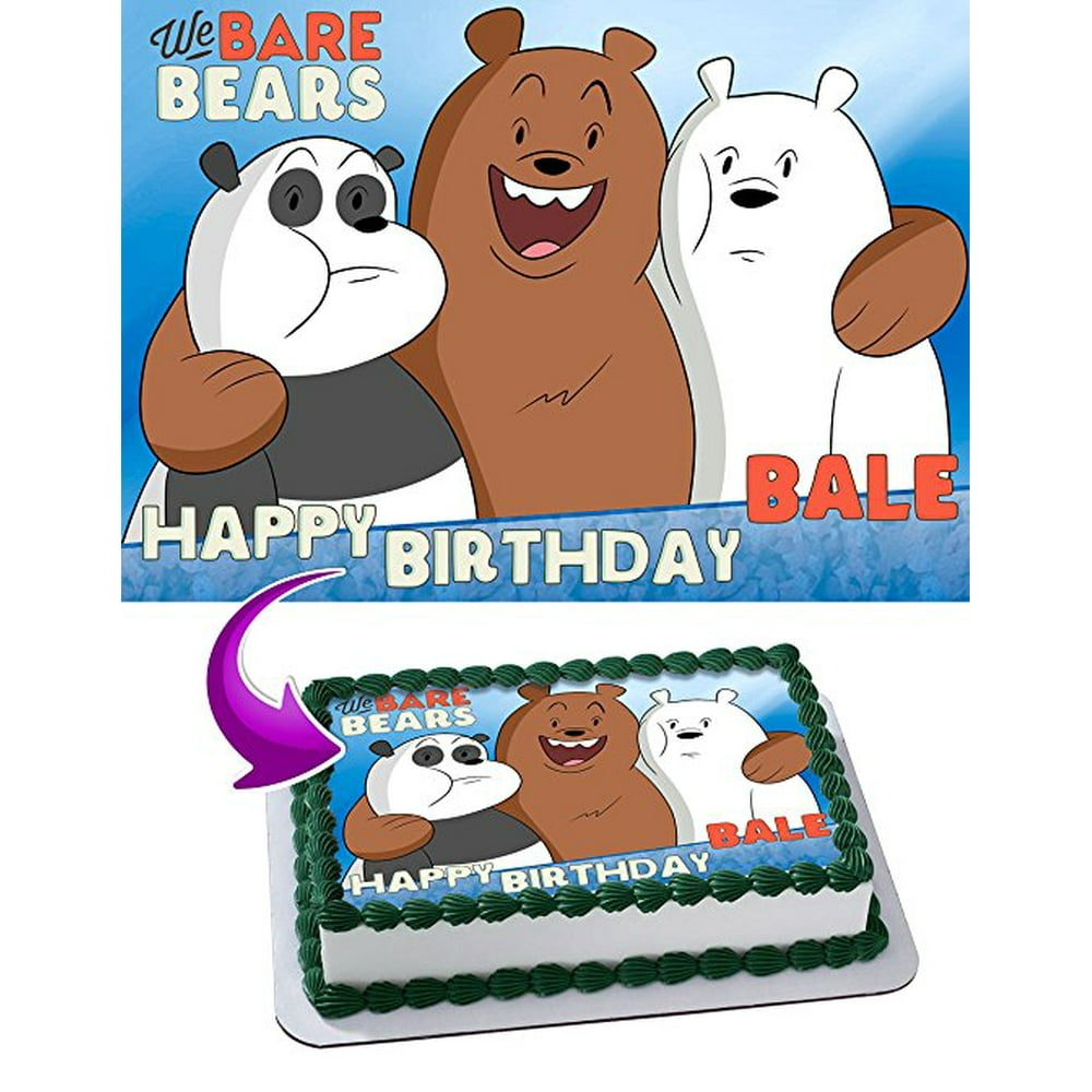 We Bare Bears Edible Cake Topper Personalized 1/2 Size Sheet Decoration