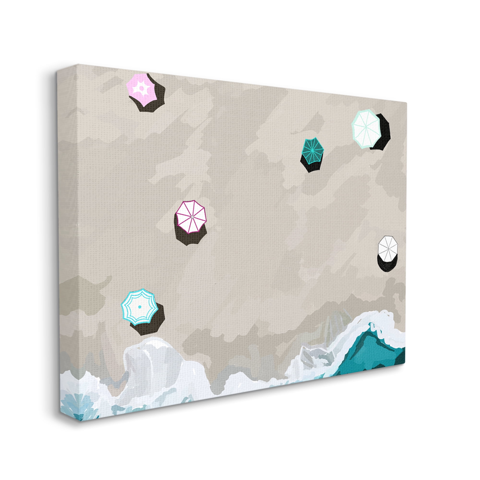 Stupell Industries Aerial View Shoreline Nature Painting Gallery Wrapped Canvas Print Wall Art, 48 x 36