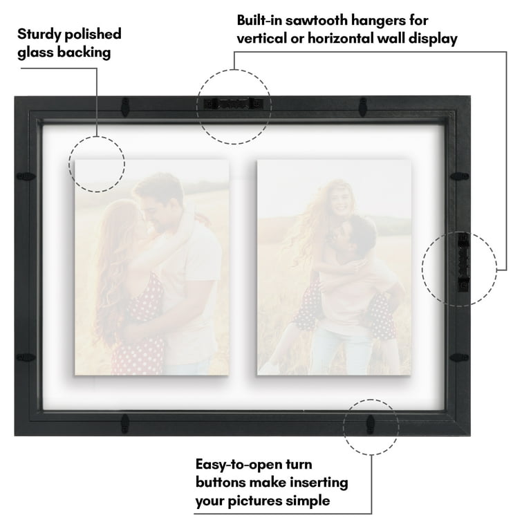 Americanflat Floating Collage Frame - Display Two 5x7 Photos