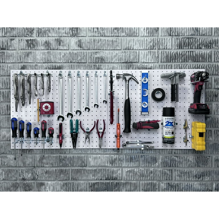Triton Products® (2) 22 in. W x 18 in. H x 1/8 in. D White Polypropylene Pegboards Triton Products® (2) 22 in. W x 18 in. H x 1/8 in. D White Polypropylene Pegboards
