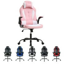 CL.HPAHKL PC Gaming Chair, Office Chair High Back PU Leather Ergonomic Computer Chair with Lumbar Support, Height Adjustable Video Game Chair Gaming Chair for Adults, Pink