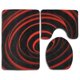 thumbnail image 1 of ABPHQTO Forma 3D de espiral rojo brillante Juego de alfombras de baño de 3 piezas Alfombra de baño Alfombra de contorno y tapa de inodoro ABPHQTO Cont-CHAPPLE-34918, 1 of 2