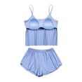 thumbnail image 3 of yunLCZ Silk Pajamas for Men Women's Pajamas With Chest Pads Summer Suspender Shorts Large Integrated Cup Size Home Clothing Set Pajama Dress, 3 of 3