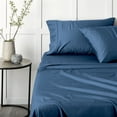 thumbnail image 2 of Lavish Touch Cotton Bamboo 500 Thread Count, Soft and Silky, Breathable 4 piece Sheet Set Queen - Naigara Blue, 2 of 11