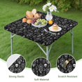 thumbnail image 4 of Black White Gothic Dreamcatcher Owl Skull Pattern Square Fitted Tablecloth with Elastic Edge,Square Table Cover,Washable Elastic Table Cover for Home Kitchen Party Decor 34"x34", 4 of 6
