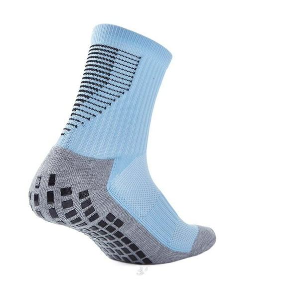 Elastic Anti-Shock Hygroscopic Thickened Towel Bottom Nylon Mid Tube Socks Stripe Soccer Socks Football Socks Sports Socks Men Women Socks SKY BLUE
