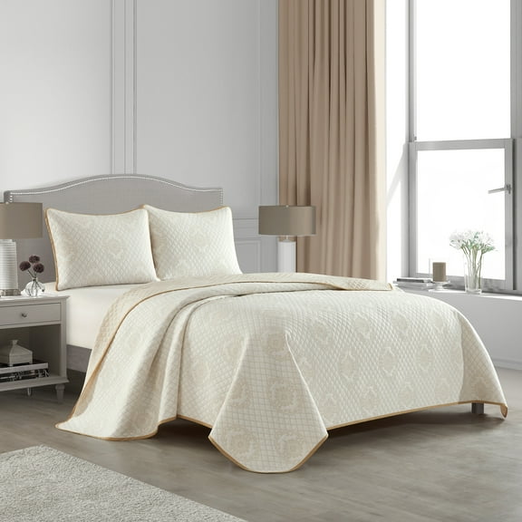 Nanshing Valery 3 Piece Traditional Jacquard Quilt Set King