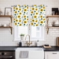 thumbnail image 2 of Spring Sunflowers Kitchen Curtains Window Panels, Green Leaves Yellow Floral Rustic Botanical Insulated Window Treatment Curtain, Grommet Curtains for Bedroom/Living Room, 2 Piece 27.5"Wx39"L, 2 of 8