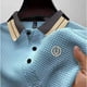 thumbnail image 4 of Blusa y camisa de manga corta con cuello vuelto para hombre, color liso, con solapa, manga corta, informal, a la moda, para hombre, 4 of 4