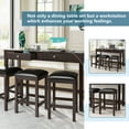 thumbnail image 3 of SYNGAR 4 Piece Dining Set for 3, Counter Height Dining Table and Cushioned Stools Set, Pub Bar Dining Table Set with Socket and Drawers, Kitchen Breakfast Dinette Set for Small Places, Espresso, D8334, 3 of 10