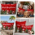 thumbnail image 5 of Red Christmas Snowman Outdoor Waterproof Pillow Covers, Winter Snowflake Green Xmas Tree Decorative Square Throw Pillowcase Sofa Cushion Sham for Patio/Couch/Chair, 16"x16" 2 Pack, 5 of 8