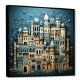 thumbnail image 2 of Designart "Eid Festivities in the City I" Spiritual Framed Wall Art - Global Blue Islam Hallway Framed Wall Art Decor, 2 of 6