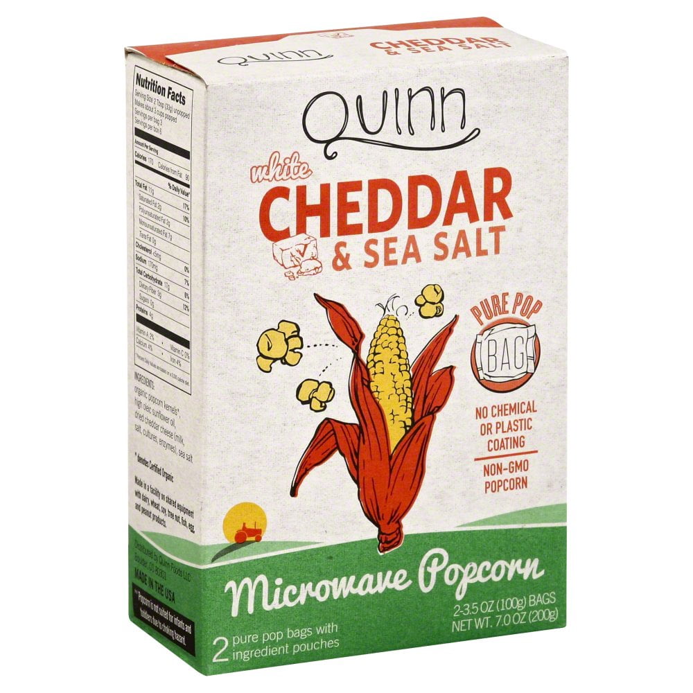 Quinn Popcorn, White Cheddar, 7 Oz