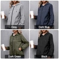 thumbnail image 3 of Chaqueta con capucha para mujer, impermeable, manga larga, dobladillo elástico, bolsillos con cremal Meterk Verde/Extragrande, 3 of 7