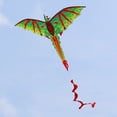 thumbnail image 3 of Tignapoo HDB-04 Cerf-Volant Dragon Vert 3D avec Corde de 100 m et Poignée, Polyester 210T et Fibre de Verre, 140x115 cm, Comprend un Sac de Rangement, 3 of 6