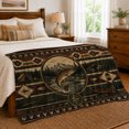 thumbnail image 6 of Printed Flannel Throw Blanket with Leaping Trout Surrounded By Rustic Fishing Equipment, 6 of 7