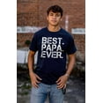 thumbnail image 3 of Best Papa Ever Worlds Greatest Father Men's Big & Tall Crewneck Graphic Tee Brisco Brands 3X, 3 of 5