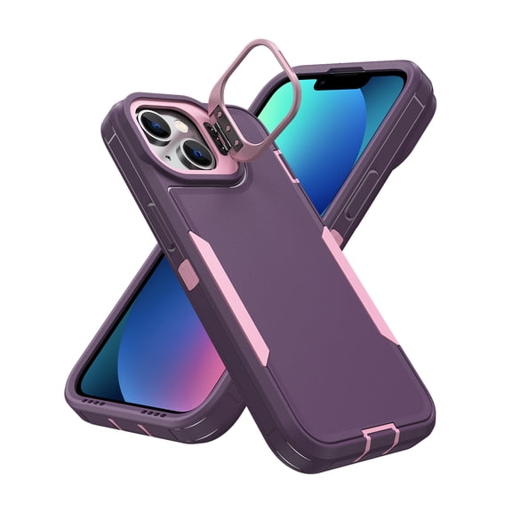 Rugged Case For iPhone 16 Plus Case, Military Grade Drop Tested Heavy Duty Kickstand Shockproof Protective Phone Cover with Matte Finish Dual Layer Hybrid Hard PC & Soft TPU Bumper,Purple