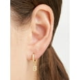 thumbnail image 5 of Forever Facets Initial Letter "N" CZ Hoop Earrings in 18K Gold over Sterling Silver, 5 of 5