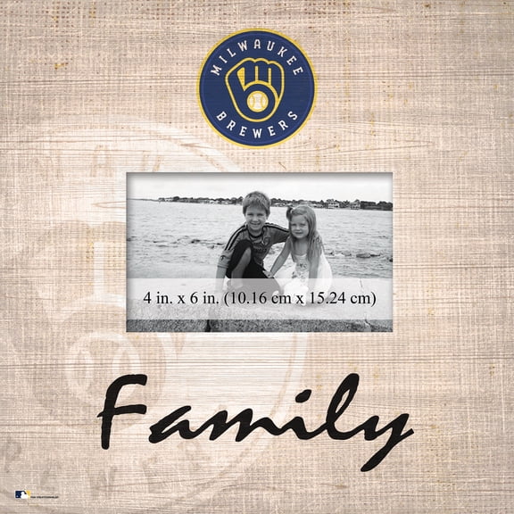 Milwaukee Brewers 10'' x 10'' Burlap Pattern Frame