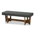 thumbnail image 2 of Baxton Studio Theo Mid-Century Modern Dark Gray Fabric Upholstered Walnut Finished Bench, 2 of 8