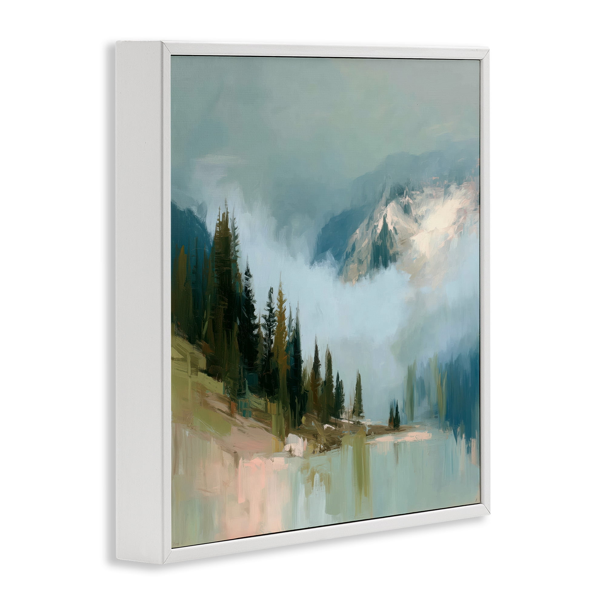 Stupell Industries Fog On The Mountains White Framed Giclee Art, design by Kim Curinga