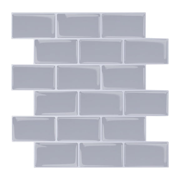 WNEXOPE 12"x12" Tiles Self Adhesive Kitchen Splashbacks, Peel and Stick Wall Tile Stickers, Stick on Tiles Splashback (Light Grey, Thicker Design)