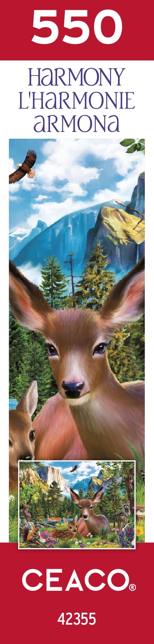Ceaco 550-Piece Harmony Deer Harmony Interlocking Jigsaw Puzzle