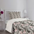 thumbnail image 5 of Ambesonne Flamingo Quilted Bedspread Set 2 Pcs, Orchid Palm, Twin Size, Coral Black Grey, 5 of 6