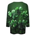 thumbnail image 4 of St.Patrick's Day Shirts For Women Shamrock Heart Graphic Tees St Patty'S Lucky T Shirt Irish Round Neck 3/4 Sleeve Tops Green XL, 4 of 5