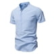 thumbnail image 1 of pstuiky Camisa de manga corta para hombre, Suéter informal de manga corta con cuello alto y diseño liso cómodo para hombre ropa de hombre xxl, 1 of 9