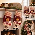 thumbnail image 6 of Darzheoy Christmas Stockings, 2 Pcs Long-Leg Reindeer Doll Embroidery, Indoor Outdoor Christmas Decorations, Holiday Family Decor, Mantel Decor for Fireplace Home, 6 of 7