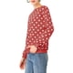 thumbnail image 4 of SUDADERA DE PUNTO DE MANGA LARGA CON HOMBROS CAÍDOS Y CUELLO REDONDO DE POLKA DOTS PARA MUJERES INSPIRAR CHIC L ROJO, 4 of 8