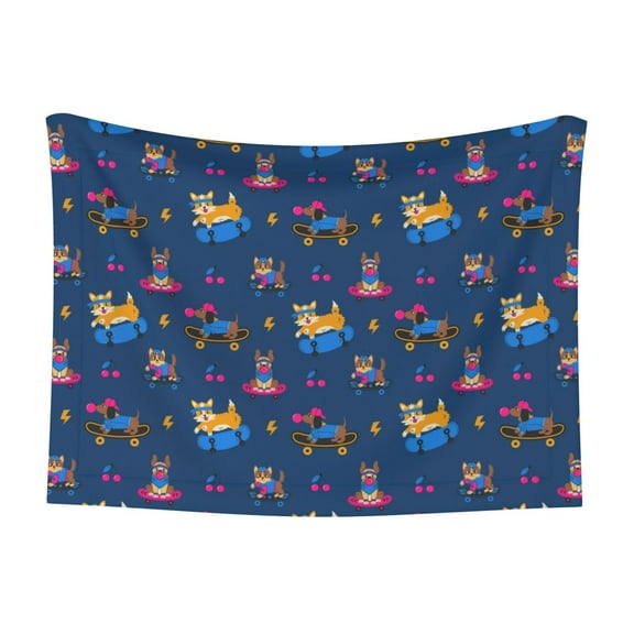 Naloa Dogs Riding Skateboard Dog Blanket, 3 Sizes Cat Blanket for Indoor Cats Large Medium Small Dog Gifts-Small