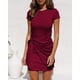 thumbnail image 2 of LILLUSORY, camiseta de verano para mujer, vestido informal de manga corta 2021, cuello redondo, ceñido al cuerpo, minivestidos fruncidos con lazo en la cintura Zhivalor WMZL-907-29, 2 of 5