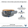 thumbnail image 5 of CTM  1.25 Inch Wide Leather Belt with Edge Detail (Men), 5 of 5