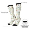 thumbnail image 5 of Picia Women Crew Soft Moisture-wicking Socks Wildflower Watercolor Pattern Design Cotton Socks, One Size fit All, 5 of 9