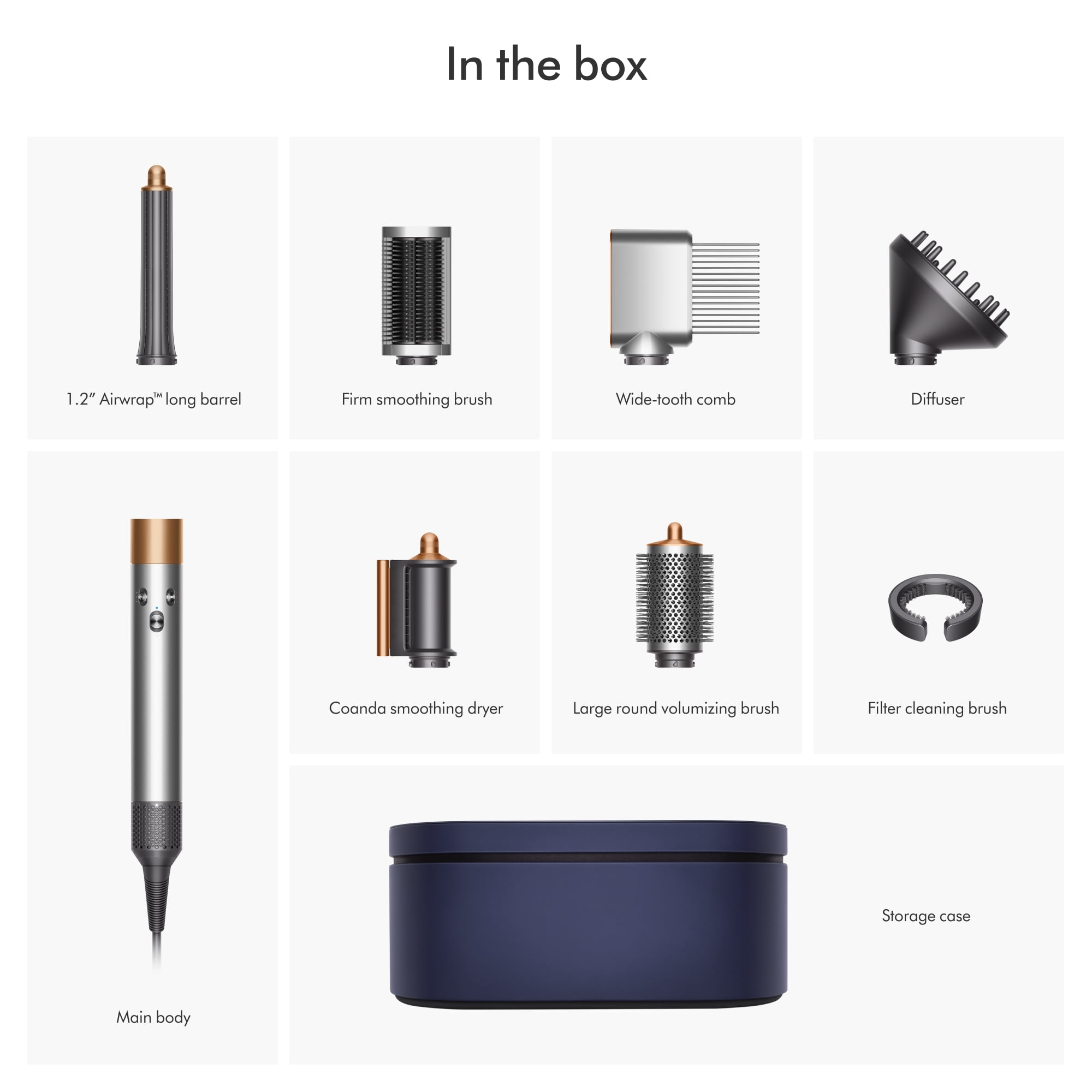 Restored Premium Dyson Airwrap™ Multi-styler Complete Long Diffuse for Curly and Coily hair | Nickel/Copper (Refurbished)