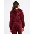 thumbnail image 3 of Weekend Academy Girls Velour Full Zip Hoodie, Size 4-18, 3 of 4