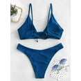 thumbnail image 5 of ZAFUL Women Swimsuit Back Tie Bikini Set Blueberry Blue L, 5 of 7