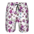 thumbnail image 3 of Balery Violets Flowers Traje de Baño Estilo Hawaiano para Hombre, Shorts de Secado Rápido con Bolsillos-X-Large, 3 of 6