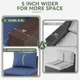 thumbnail image 4 of Aoxun Patio Furniture Set, 6 Pcs Outdoor Patio Furniture Sets with 4in Thicken Cushion, Widen Armrests Wicker Outdoor Sectional for Backyard (Waterproof Cover Include), 4 of 6