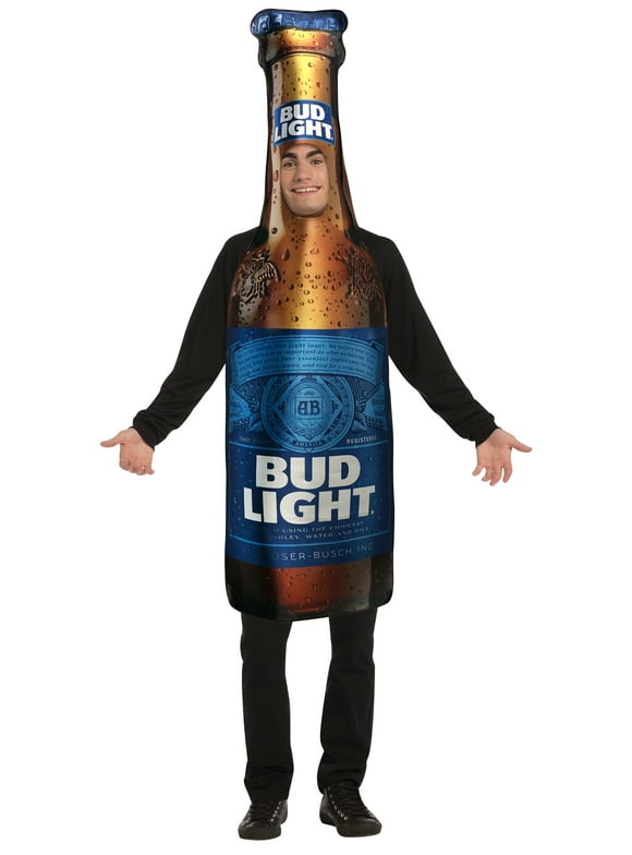 Rasta Imposta Bud Light Beer Bottle Halloween Costume Men's and Women's Adult One Size, Brown