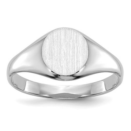14k White Gold Engravable Childs Signet Ring