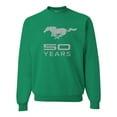 thumbnail image 2 of Wild Bobby, Ford Mustang Logo 50 Years Vintage Emblem, Cars and Trucks, Unisex Crewneck Graphic Sweatshirt, Kelly, 5X-Large, 2 of 4