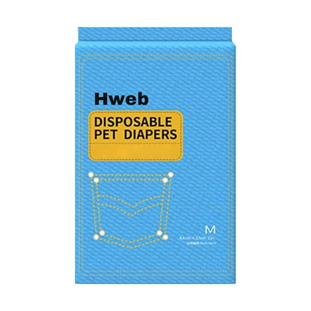 Hweb Diapers for pets,  Disposable Full Wrap Female Puppy Dog in Heat Period Diapers, Blue