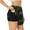 Black, variant on Realistic Style Green Fur Wolf Printed 2 in 1 Women's Workout Shorts for Athletic Gym Running Shorts with Phone Pockets-X-Large