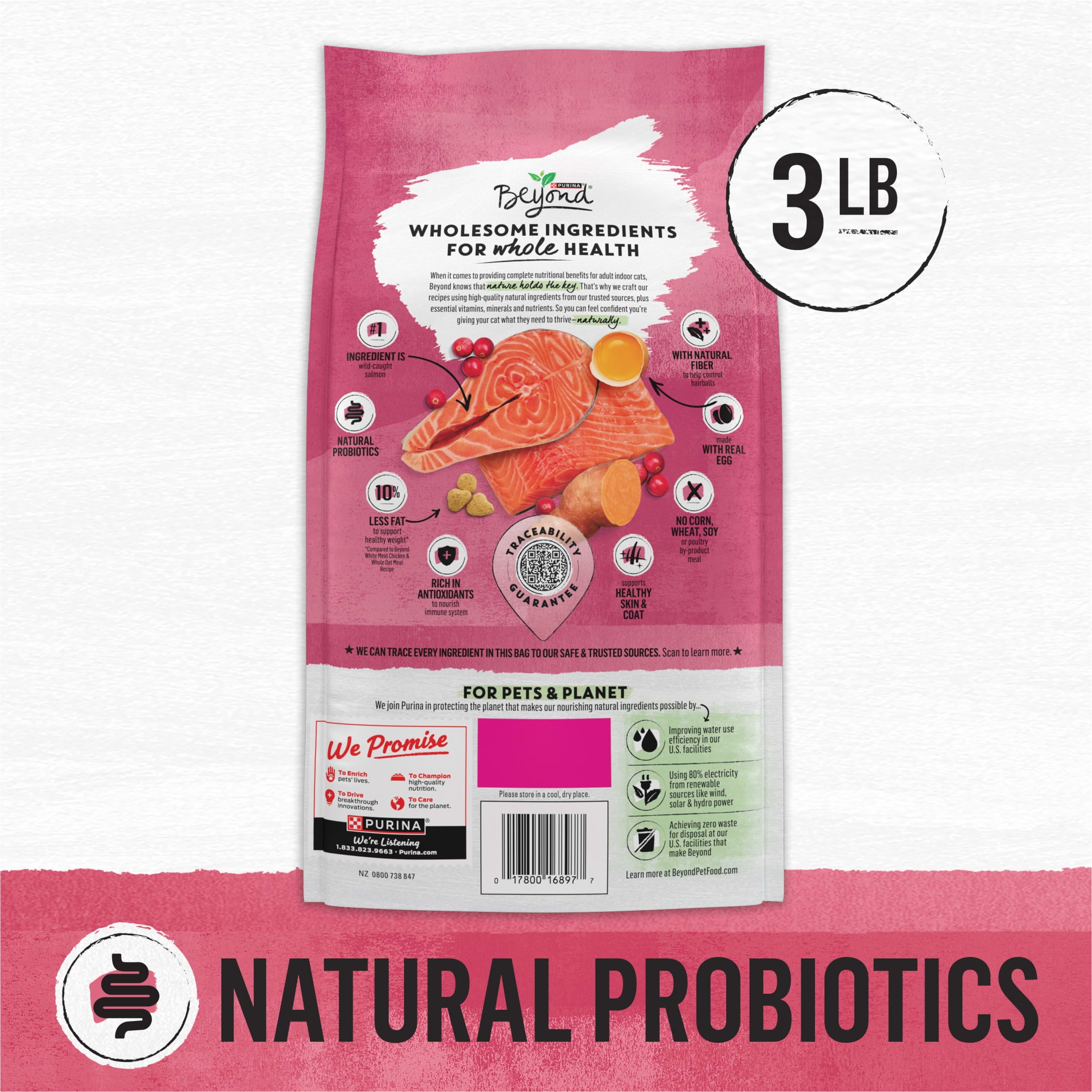 Purina Beyond Wholesome Ingredients Indoor Dry Cat Food Salmon, Egg, & Sweet Potato, 3 lb Bag